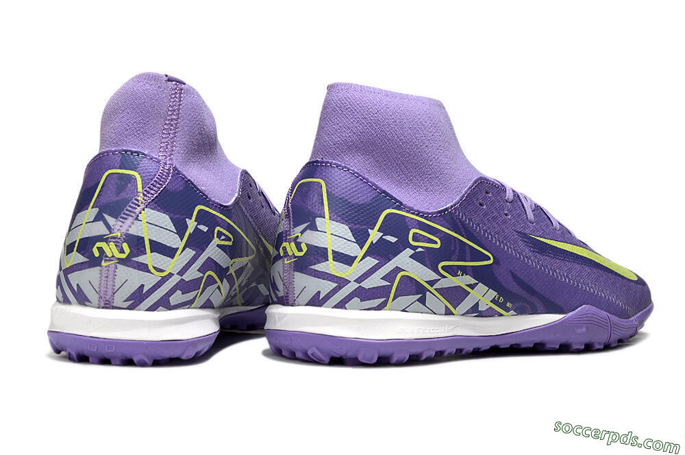 Nike Air Zoom Mercurial Superfly 10 Academy TF High-Tops Football Shoes - Purple/Yellow/White 6