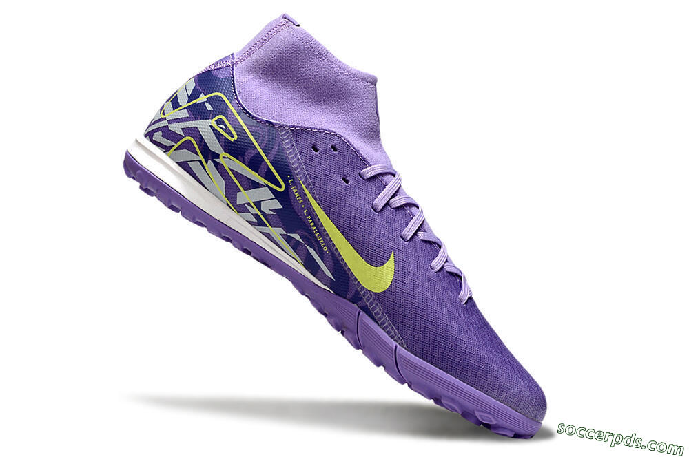 Nike Air Zoom Mercurial Superfly 10 Academy TF High-Tops Football Shoes - Purple/Yellow/White 4