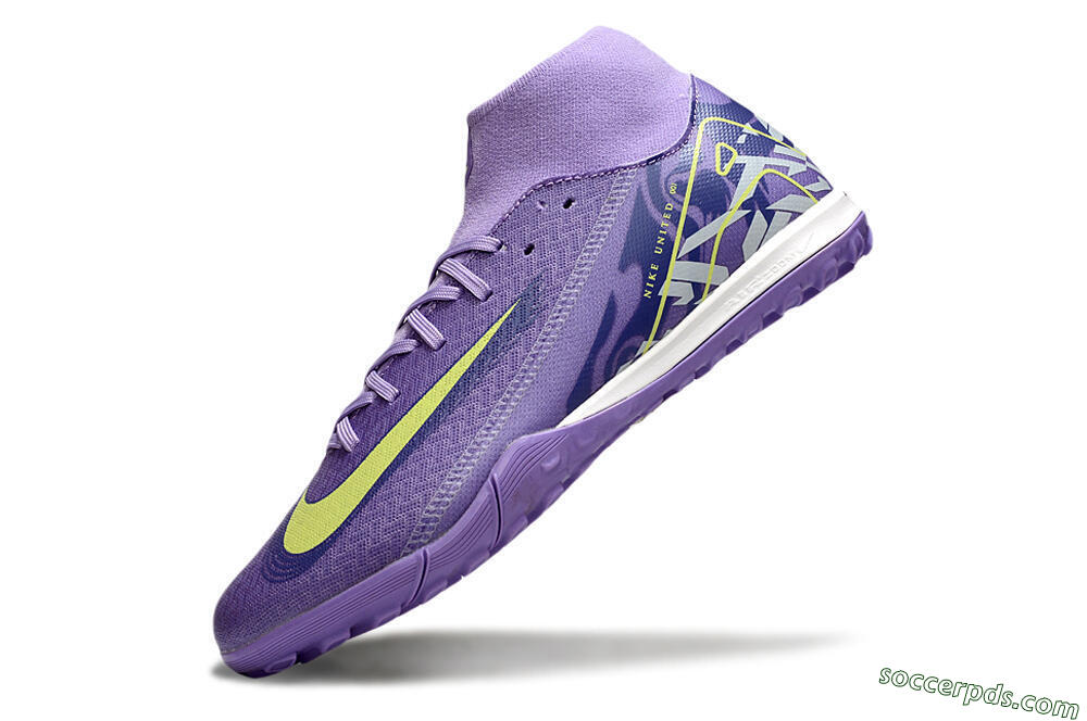 Nike Air Zoom Mercurial Superfly 10 Academy TF High-Tops Football Shoes - Purple/Yellow/White 5