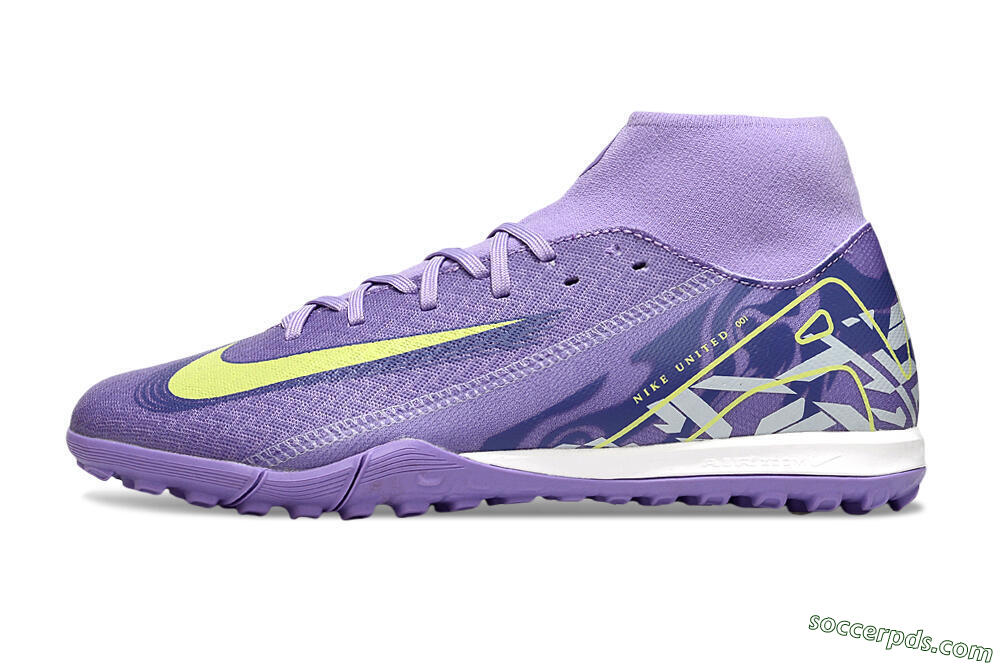Nike Air Zoom Mercurial Superfly 10 Academy TF High-Tops Football Shoes - Purple/Yellow/White 2