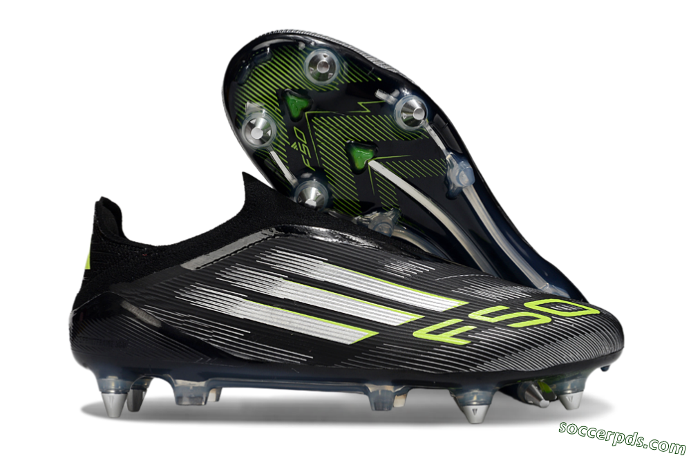 Adidas F50 Elite Laceless SG Low-Tops Football Boots - Black/Silver/Yellow 1