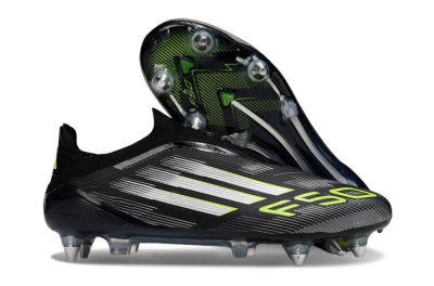 Adidas F50 Elite Laceless SG Low-Tops Football Boots - Black/Silver/Yellow