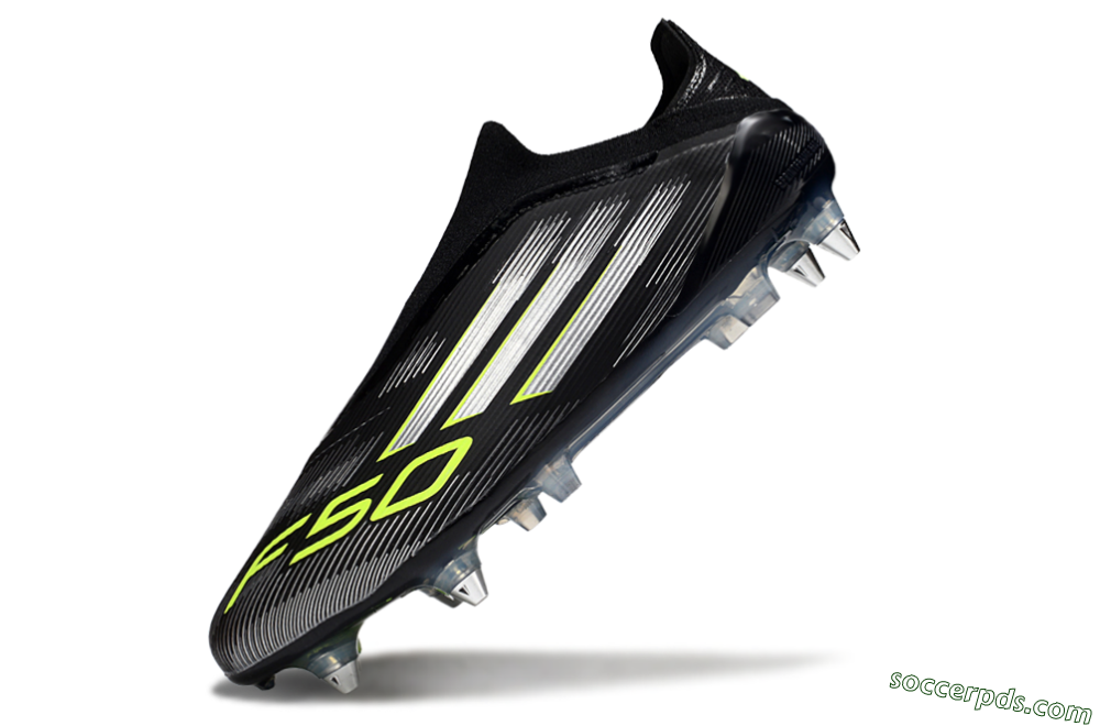 Adidas F50 Elite Laceless SG Low-Tops Football Boots - Black/Silver/Yellow 5