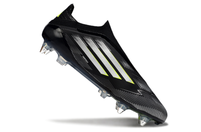 Adidas F50 Elite Laceless SG Low-Tops Football Boots - Black/Silver/Yellow