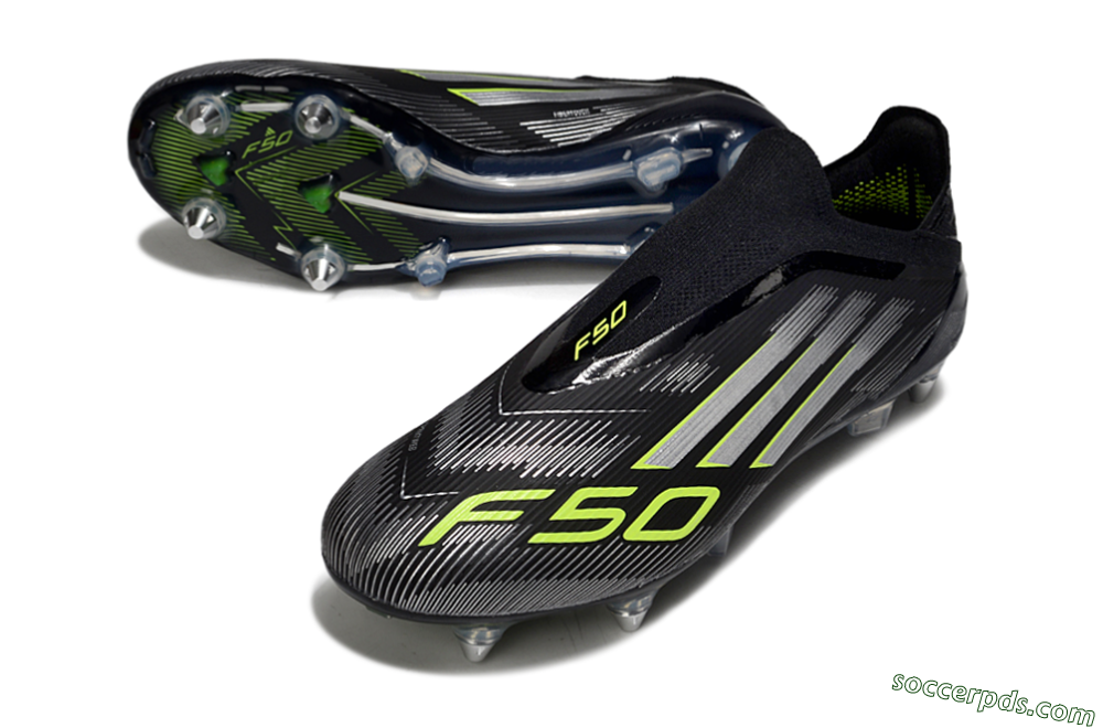 Adidas F50 Elite Laceless SG Low-Tops Football Boots - Black/Silver/Yellow 3