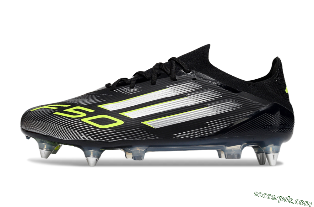 Adidas F50 Elite SG Low-Tops Football Boots - Black/Silver/Yellow 2