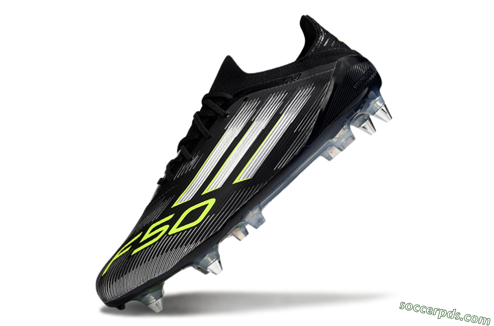 Adidas F50 Elite SG Low-Tops Football Boots - Black/Silver/Yellow 5