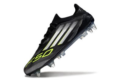 Adidas F50 Elite SG Low-Tops Football Boots - Black/Silver/Yellow