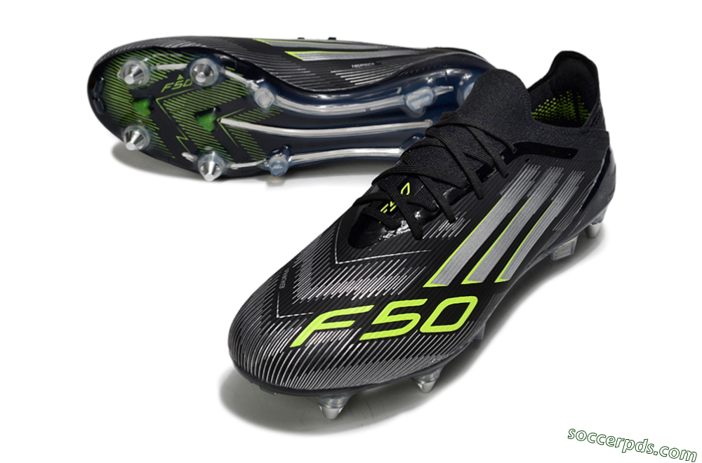 Adidas F50 Elite SG Low-Tops Football Boots - Black/Silver/Yellow 3