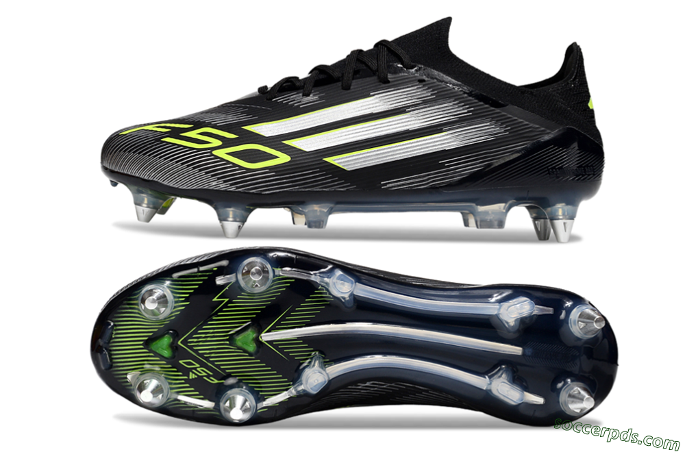 Adidas F50 Elite SG Low-Tops Football Boots - Black/Silver/Yellow 0