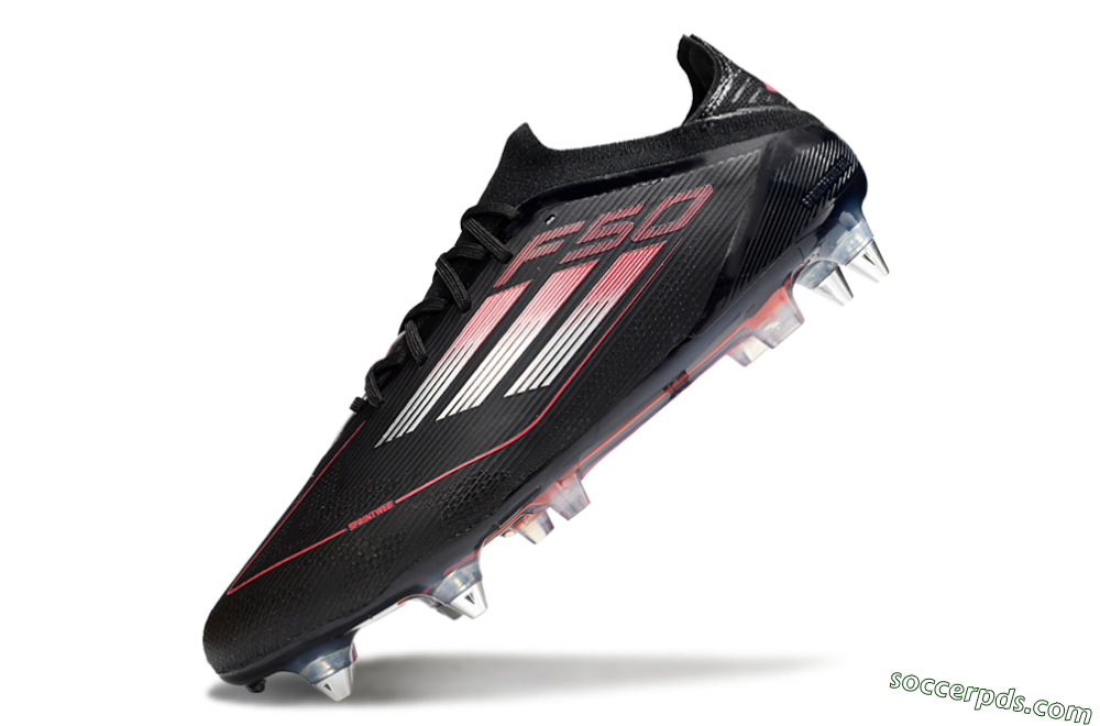 Adidas F50 Elite SG Low-Tops Football Boots - Black/Silver/Red 5