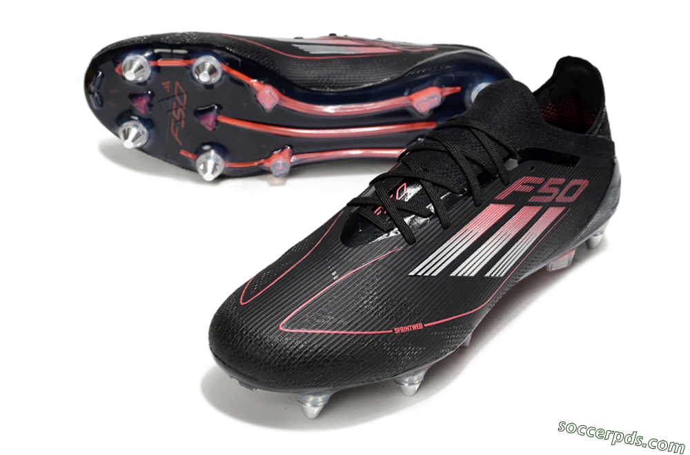 Adidas F50 Elite SG Low-Tops Football Boots - Black/Silver/Red 3
