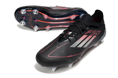 Adidas F50 Elite SG Low-Tops Football Boots - Black/Silver/Red