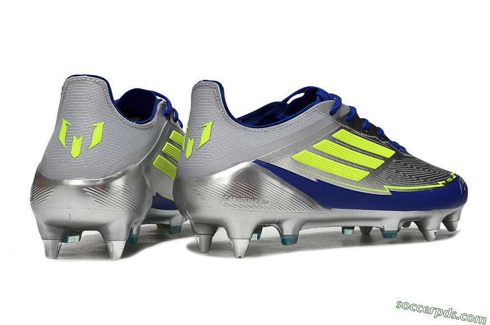 Adidas F50 Elite SG Low-Tops Football Boots - Silver/Yellow/Blue 6