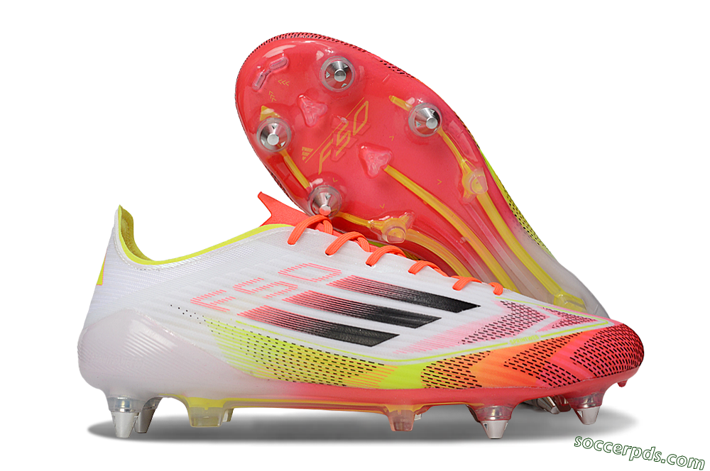 Adidas F50 Elite SG Low-Tops Football Boots - White/Red/Yellow 1