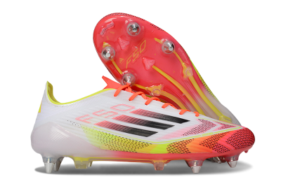 Adidas F50 Elite SG Low-Tops Football Boots - White/Red/Yellow