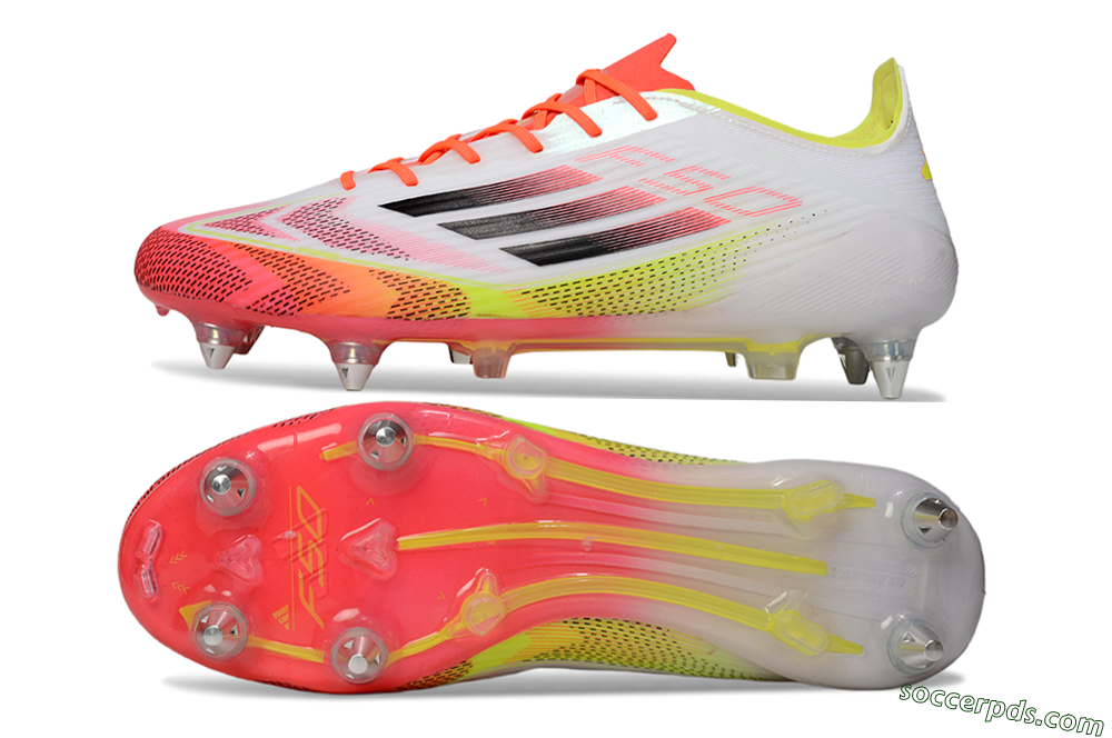 Adidas F50 Elite SG Low-Tops Football Boots - White/Red/Yellow 0