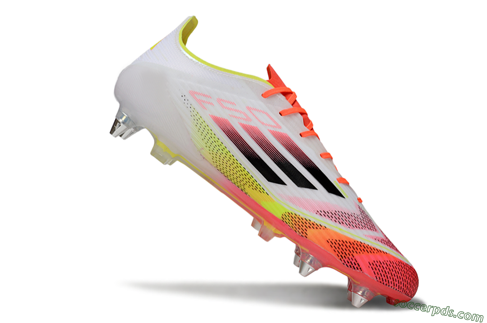 Adidas F50 Elite SG Low-Tops Football Boots - White/Red/Yellow 4