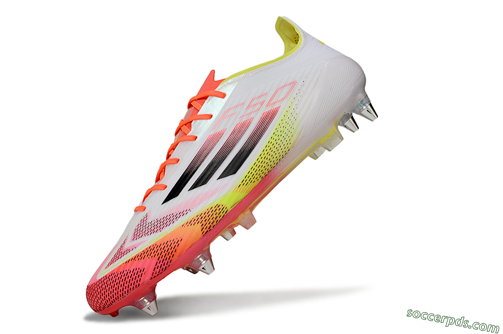 Adidas F50 Elite SG Low-Tops Football Boots - White/Red/Yellow 5