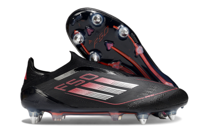 Adidas F50 Elite Laceless SG Low-Tops Football Boots - Black/Silver/Red