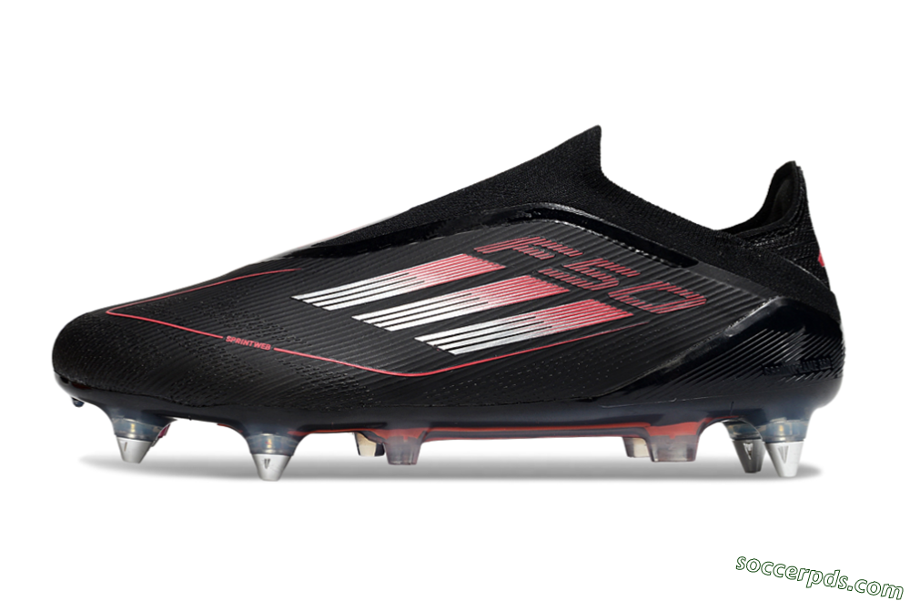 Adidas F50 Elite Laceless SG Low-Tops Football Boots - Black/Silver/Red 2