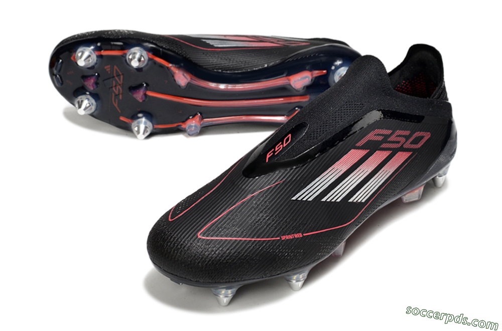 Adidas F50 Elite Laceless SG Low-Tops Football Boots - Black/Silver/Red 3