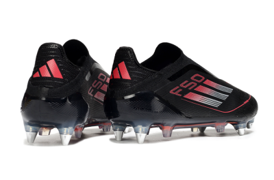 Adidas F50 Elite Laceless SG Low-Tops Football Boots - Black/Silver/Red