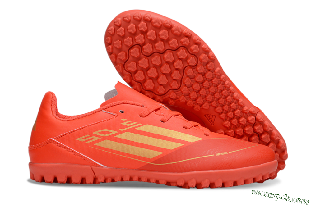 Adidas F50 Club TF Low-Tops Football Shoes - Red/Gold 1