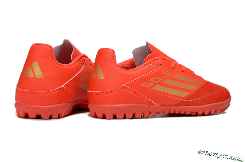 Adidas F50 Club TF Low-Tops Football Shoes - Red/Gold 6