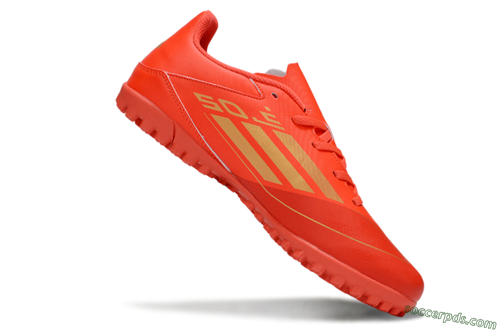 Adidas F50 Club TF Low-Tops Football Shoes - Red/Gold 4