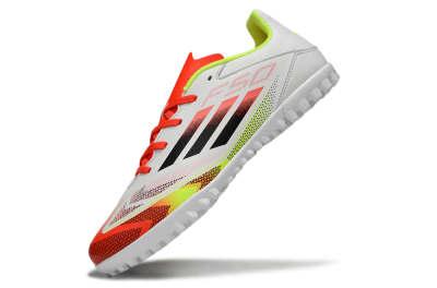 Adidas F50 Club TF Low-Tops Football Shoes - White/Red/Yellow