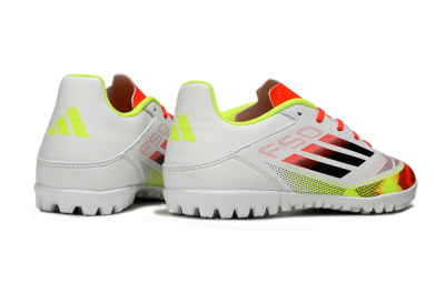 Adidas F50 Club TF Low-Tops Football Shoes - White/Red/Yellow