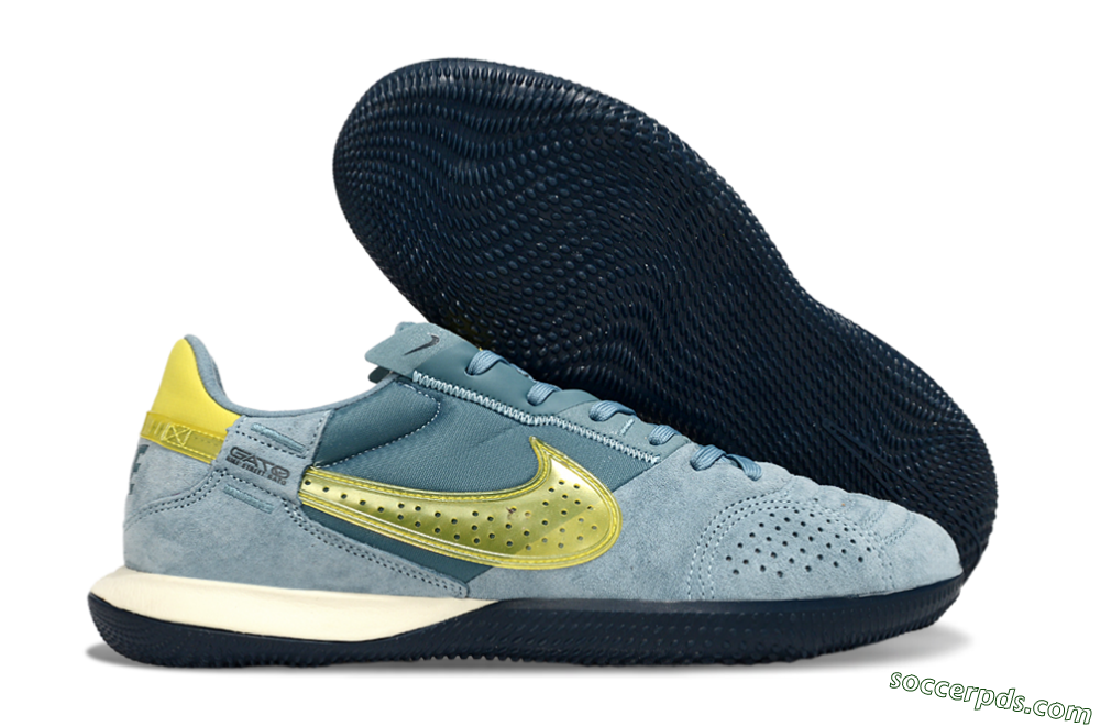 Nike Street Gato IC Low-Tops Football Shoes - Blue/Yellow 1