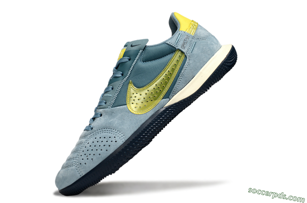 Nike Street Gato IC Low-Tops Football Shoes - Blue/Yellow 5