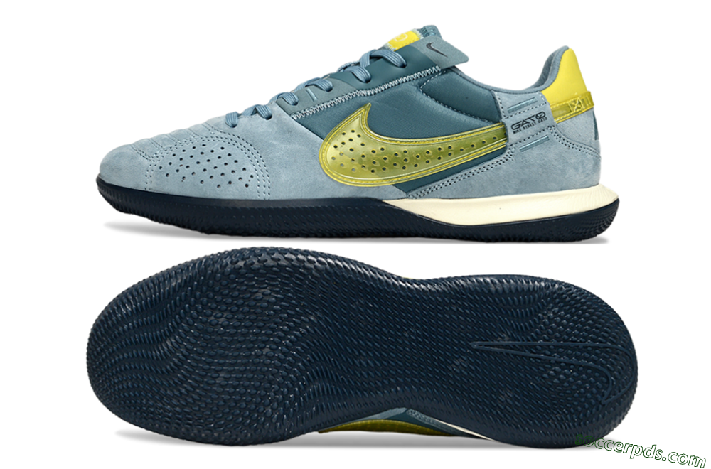 Nike Street Gato IC Low-Tops Football Shoes - Blue/Yellow 0