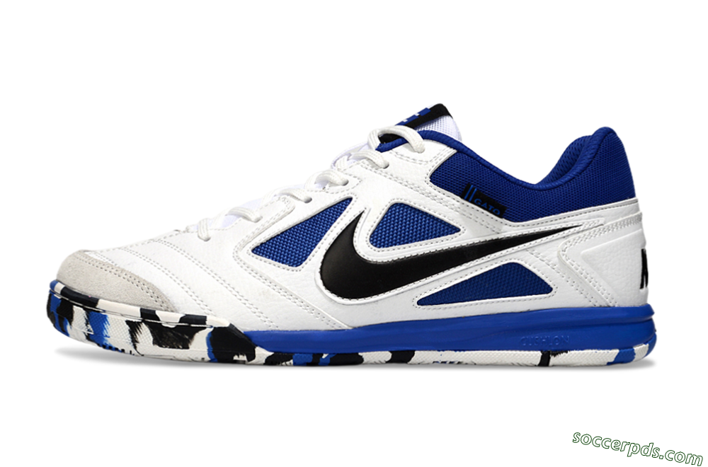 Nike Lunar Gato 2 IC Low-Tops Football Shoes - White/Blue/Black 2
