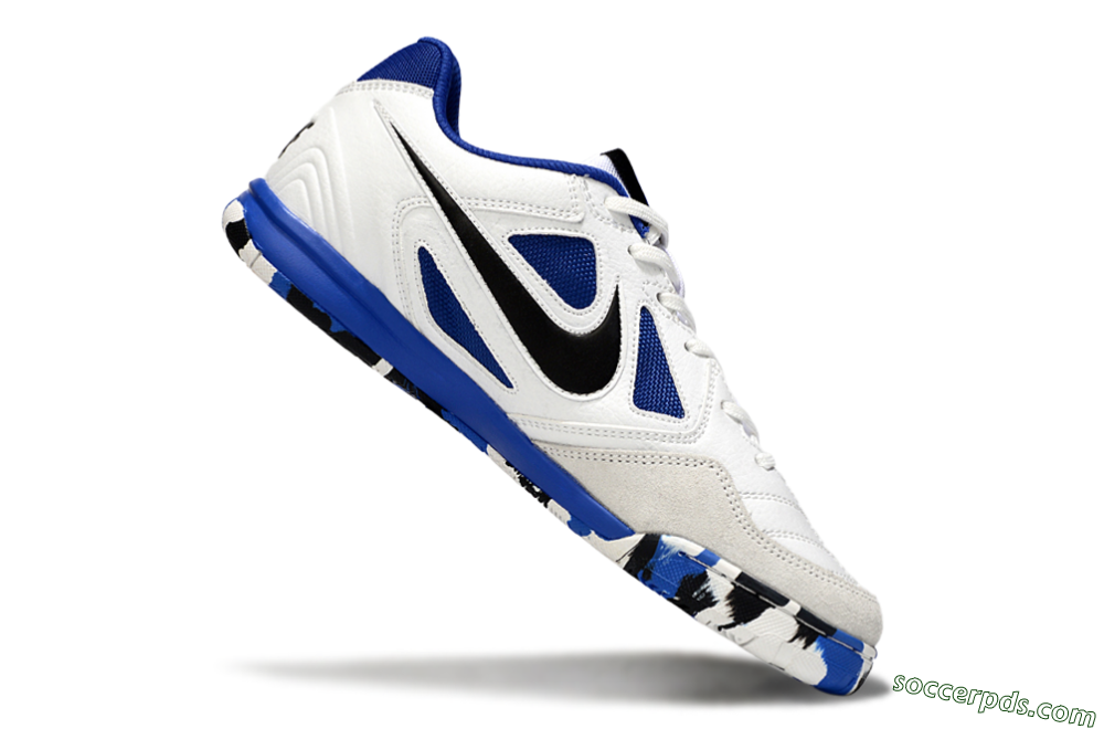 Nike Lunar Gato 2 IC Low-Tops Football Shoes - White/Blue/Black 4