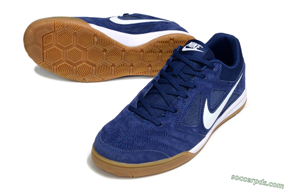Nike Lunar Gato 2 IC Low-Tops Football Shoes - Blue/White 3