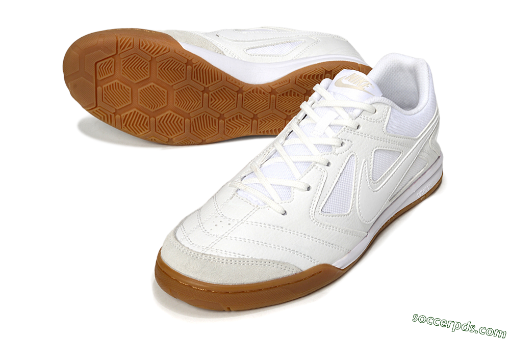 Nike Lunar Gato 2 IC Low-Tops Football Shoes - Beige/White 3