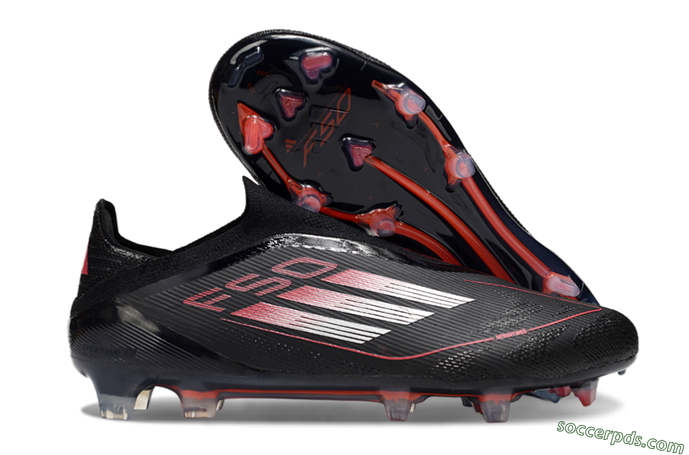 Adidas F50 Elite Laceless FG Low-Tops Football Boots - Black/Silver/Red 1