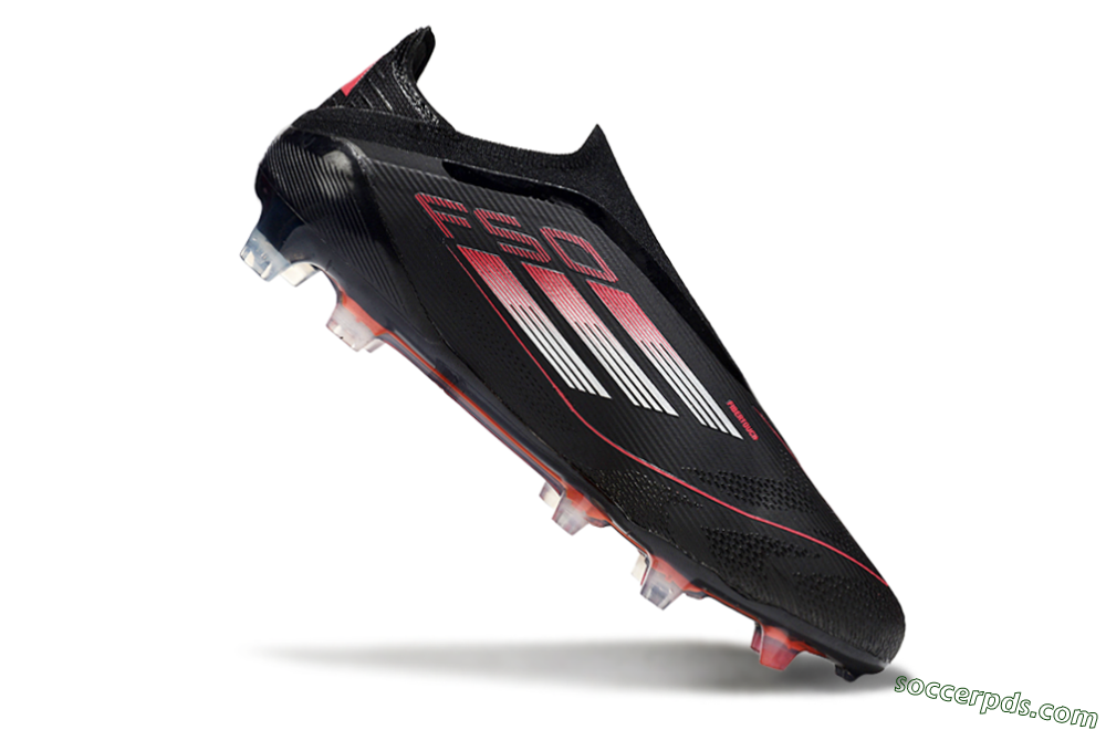 Adidas F50 Elite Laceless FG Low-Tops Football Boots - Black/Silver/Red 4