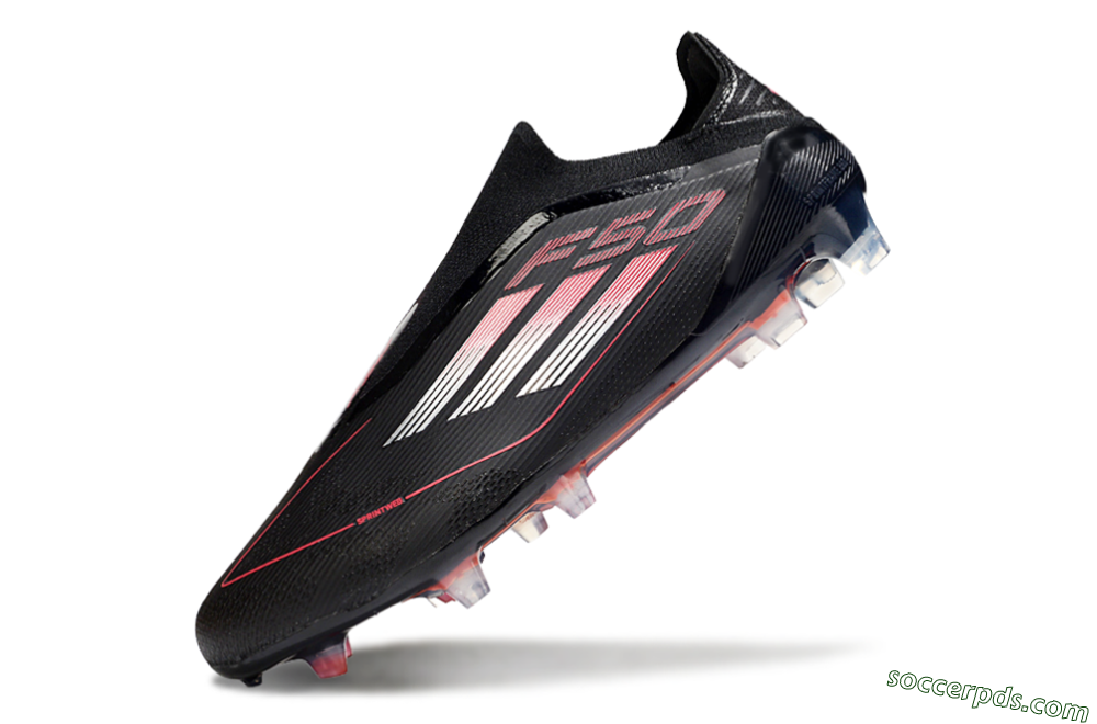 Adidas F50 Elite Laceless FG Low-Tops Football Boots - Black/Silver/Red 5