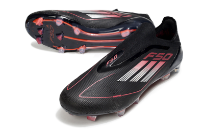 Adidas F50 Elite Laceless FG Low-Tops Football Boots - Black/Silver/Red