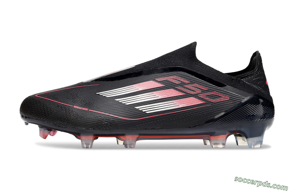 Adidas F50 Elite Laceless FG Low-Tops Football Boots - Black/Silver/Red 2