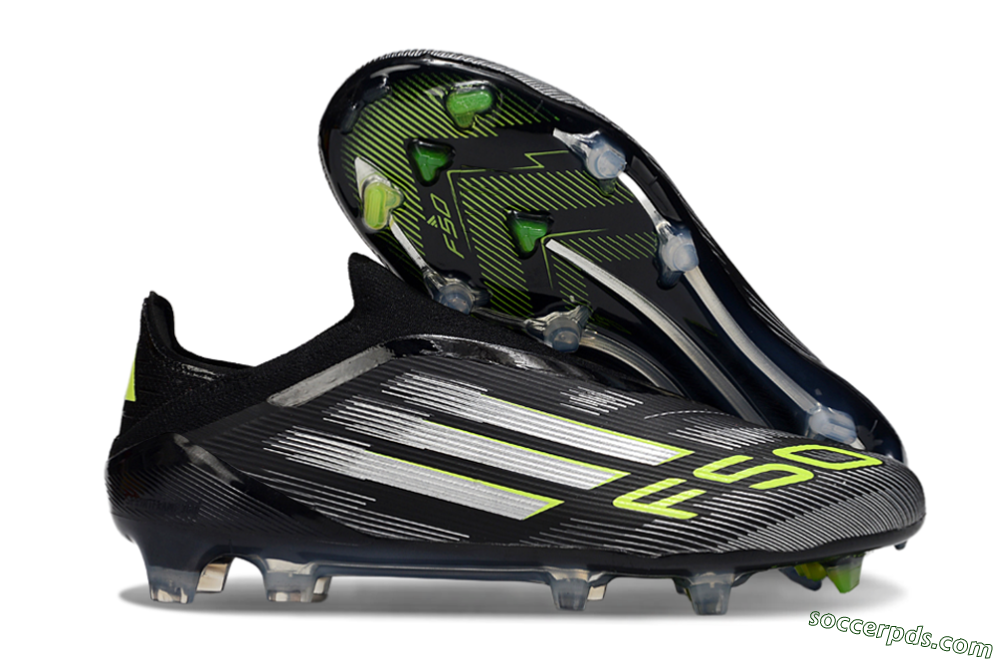Adidas F50 Elite Laceless FG Low-Tops Football Boots - Black/Silver/Yellow 1