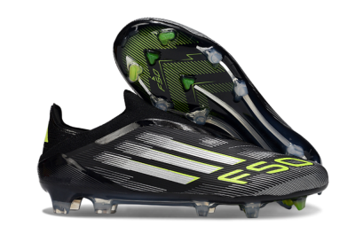 Adidas F50 Elite Laceless FG Low-Tops Football Boots - Black/Silver/Yellow