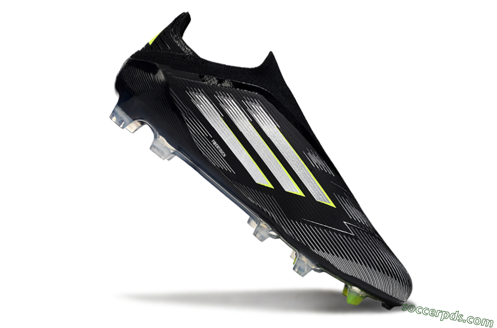 Adidas F50 Elite Laceless FG Low-Tops Football Boots - Black/Silver/Yellow 4