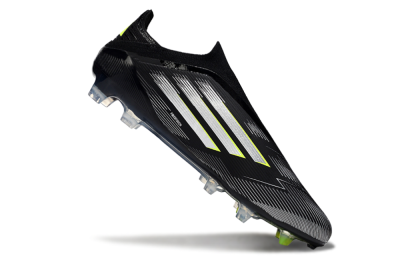 Adidas F50 Elite Laceless FG Low-Tops Football Boots - Black/Silver/Yellow