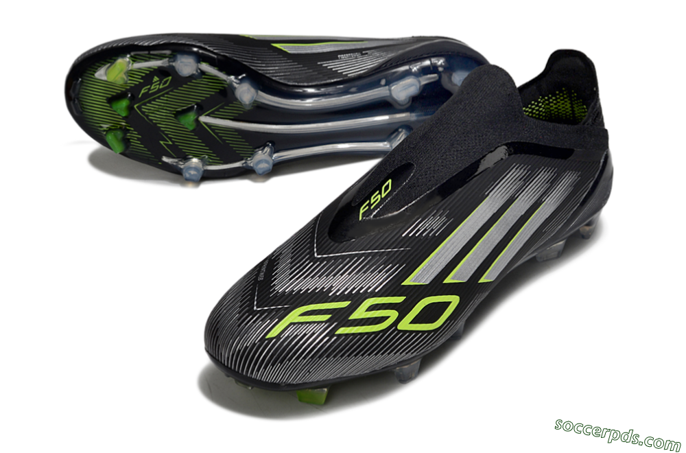 Adidas F50 Elite Laceless FG Low-Tops Football Boots - Black/Silver/Yellow 3