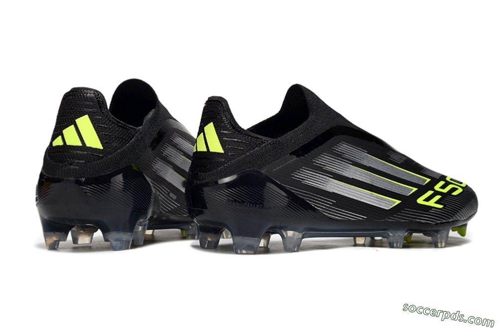 Adidas F50 Elite Laceless FG Low-Tops Football Boots - Black/Silver/Yellow 6